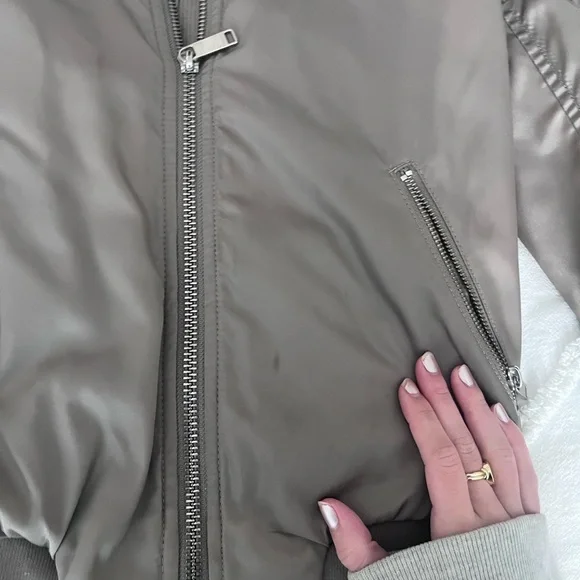 Babaton Aritzia Taupe Bomber Jacket - Picture 7 of 7